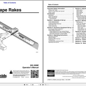 Land Pride Landscape Rakes LR3684 LR3696 Operation Manual 302 306M (1)