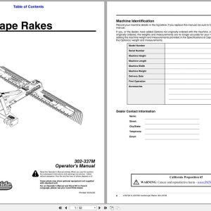 Land Pride Landscape Rakes LR3784 LR3796 Operation Manual 302 337M (1)