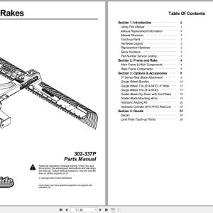 Land Pride Landscape Rakes LR3784 LR3796 Parts Manual 302 337P (1)