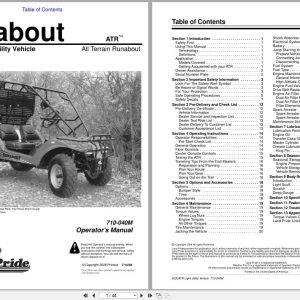 Land Pride Light Utility Vehicle Runabout 4200ATR Operator Manual 710 040M (1)