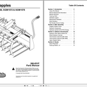 Land Pride Manure Grapples SGM1560 SGM1566 SGM1572 SGM1578 Parts Manual 380 051P (1)