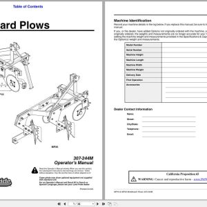 Land Pride Moldboard Plows MP20 MP10 Operation Manual 307 244M (1)