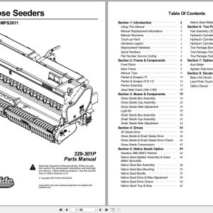 Land Pride Multi Purpose Seeder MPS2607 MPS2609 MPS2611 Parts Manual 329 301P (1)