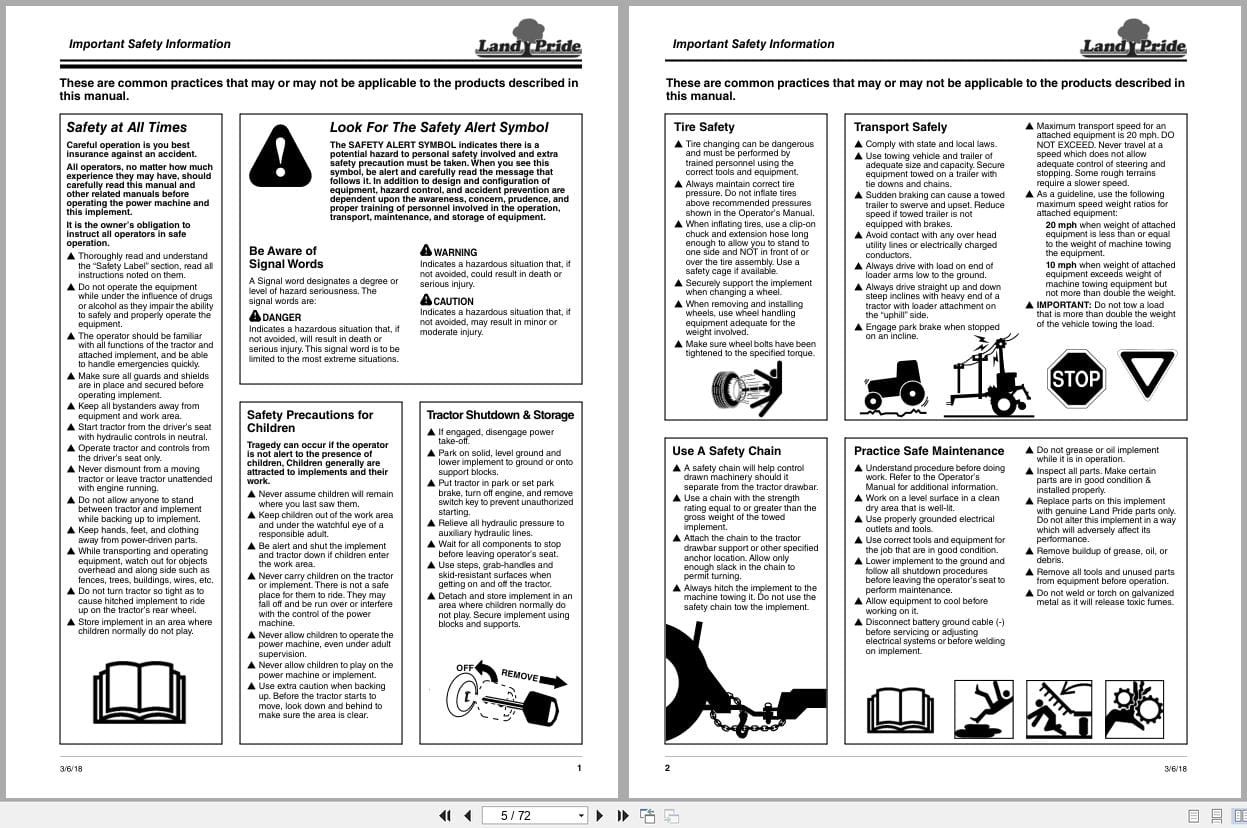Land Pride No Till Seeder NTS2507 NTS2509 NTS2511 Operation Manual 313 629M 2018 (2)