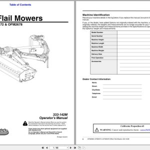 Land Pride Offset Flail Mower OFM2660 OFM2672 OFM2678 Operation Manual 333 142M (1)