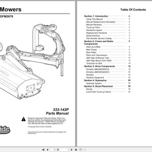 Land Pride Offset Flail Mower OFM2660 OFM2672 OFM2678 Parts Manual 333 142P (1)