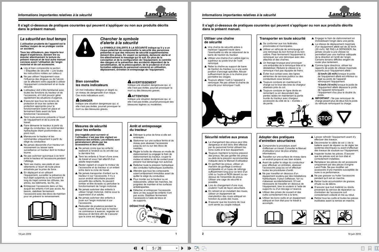 Land Pride Pallet Fork PFL1242 Operator Manual 319 211M FRC FR (2)