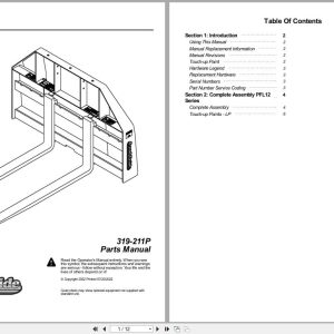 Land Pride Pallet Forks PFL1242 Parts Manual 319 211P (1)