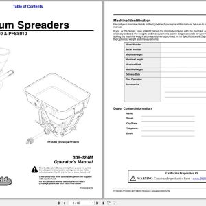 Land Pride Pendulum Spreader PFS4000 PFS5060 PFS8010 Operation Manual 309 124M (1)