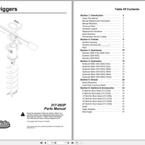 Land Pride Post Hole Digger SA30 SA35 Parts Manual 317 093P (1)