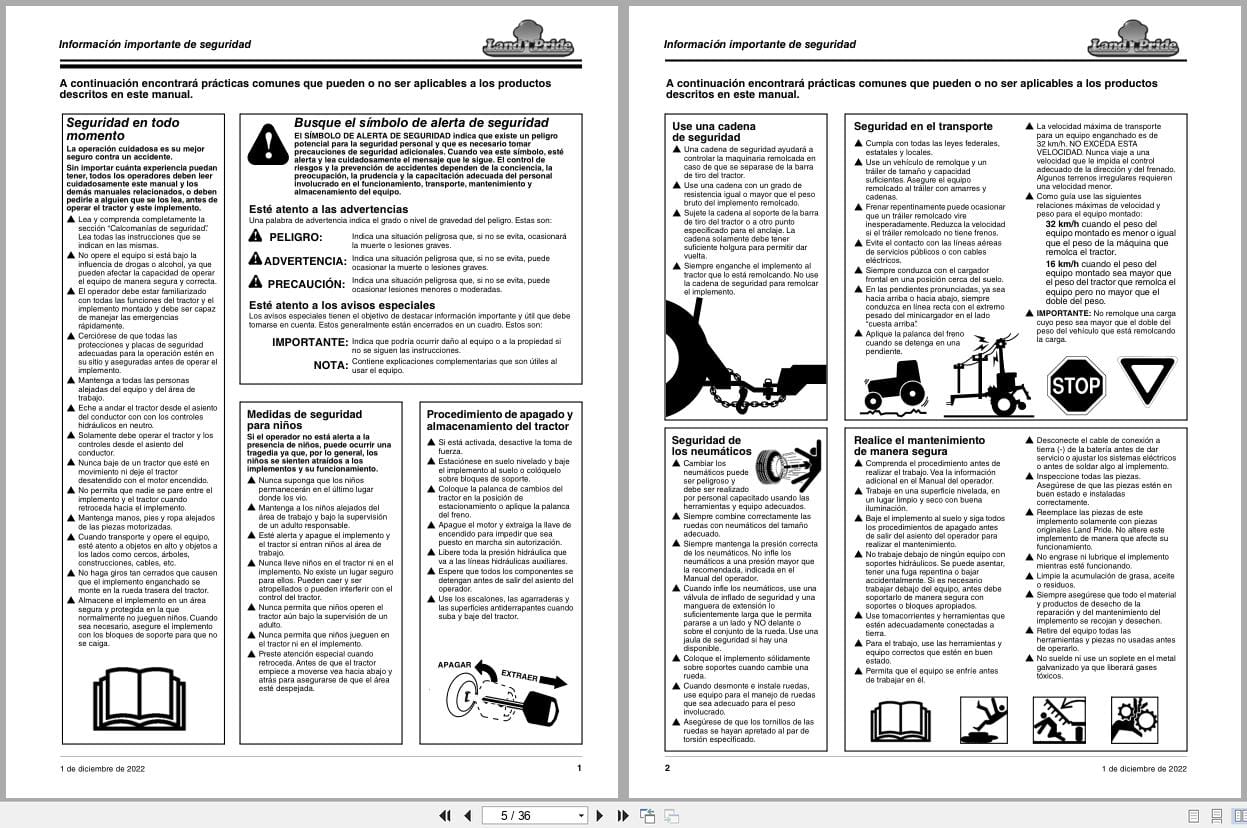 Land Pride Powered Ditcher DT35 Operator Manual 324 099M SPA ES (2)