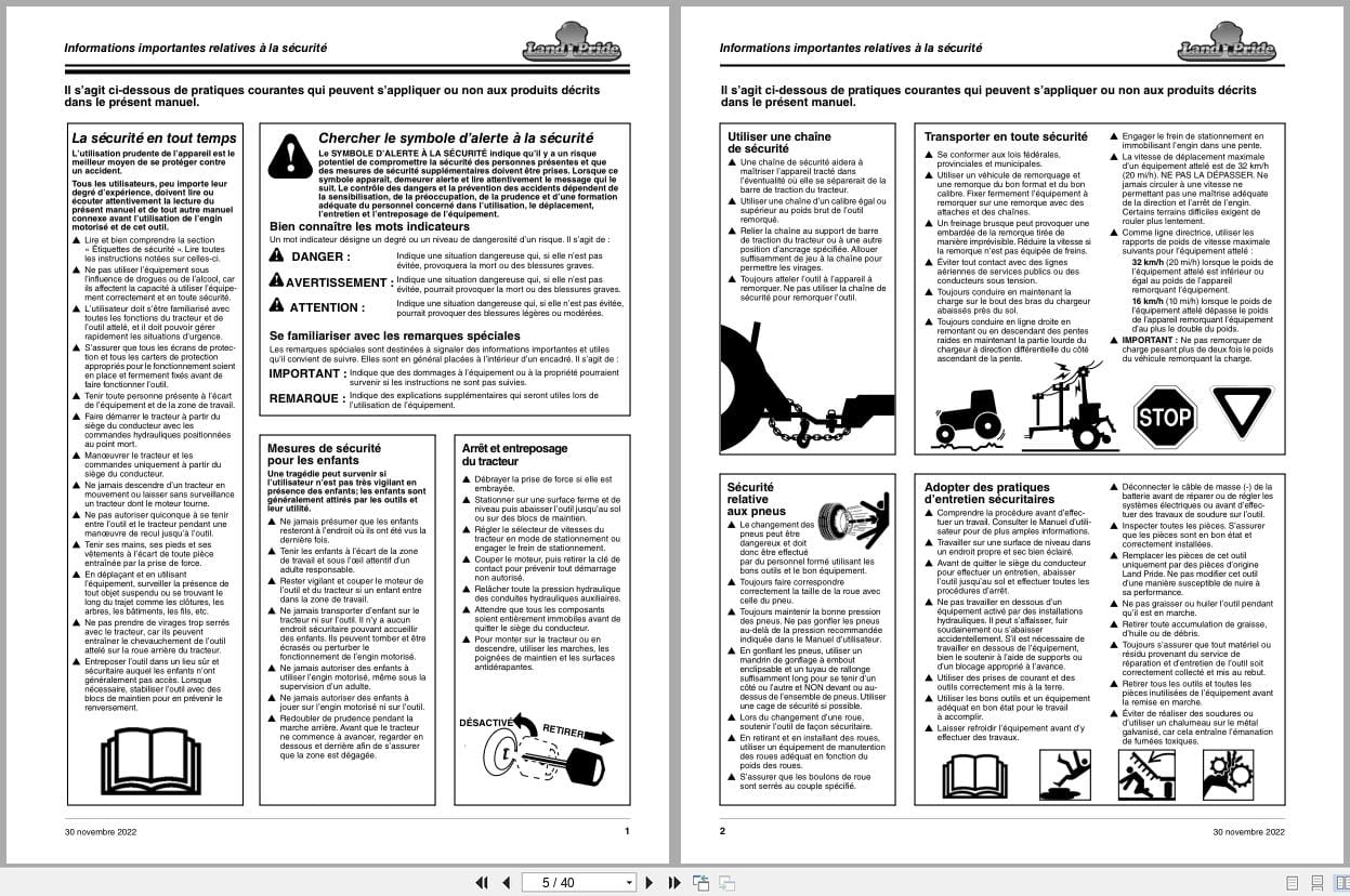 Land Pride Powered Rake PR1660 PR1672 PR1690 Operator Manual 314 216M FRC FR (2)