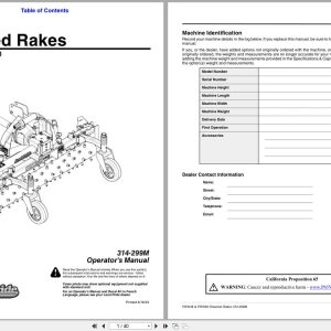 Land Pride Powered Rakes PR1048 PR1060 Operator Manual 314 299M (1)