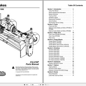 Land Pride Powered Rakes PR1660 PR1672 PR1690 Parts Manual 314 216P (1)