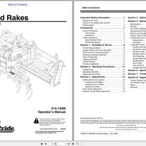 Land Pride Powered Rakes PR2572 PR2596 Operation Manual 314 132M (1)
