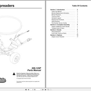 Land Pride Pull Type Spreader PTS500 PTS700 Parts Manual 309 125P (1)