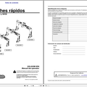 Land Pride Quick Hitch QH05 QH16 QH20 QH30 Operator Manual 320 003M SPA ES (1)
