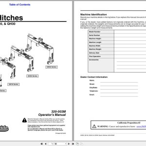 Land Pride Quick Hitches QH05 QH16 QH20 QH30 Operation Manual 320 003M (1)