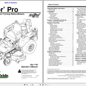 Land Pride Razor Pro ZRP44 ZRP52 Operator Manual 356 117M (1)