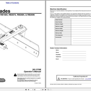 Land Pride Rear Blades RB1660 RB1672 RB1684 RB2672 RB2684 RB2696 Operation Manual 301 375M (1)