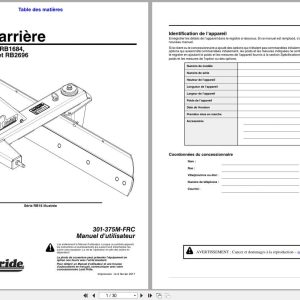 Land Pride Rear Blades RB1660 to RB2696 Operator Manual 301 375M FRC FR (1)