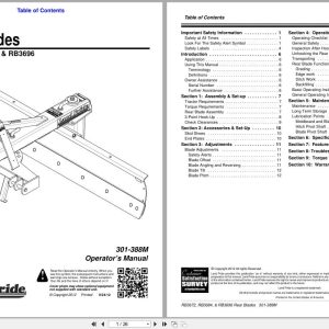 Land Pride Rear Blades RB3672 RB3684 RB3696 Operation Manual 301 388M (1)