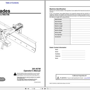Land Pride Rear Blades RB3772 RB3784 RB3796 Operation Manual 301 457M (1)