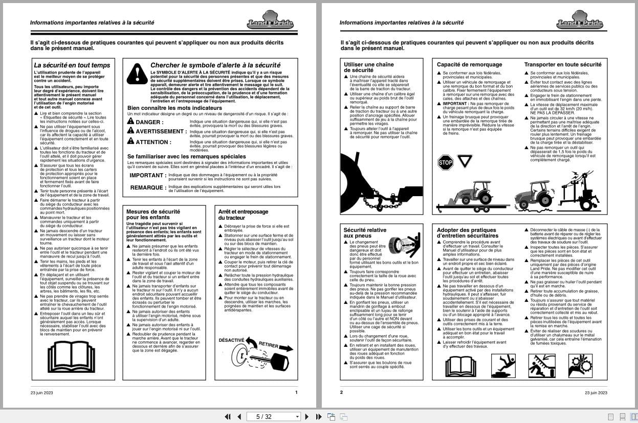 Land Pride Rear Blades RB3772 RB3784 RB3796 Operator Manual 301 457M FRC FR (2)