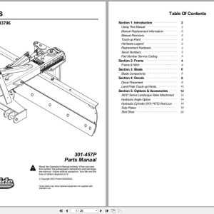Land Pride Rear Blades RB3772 RB3784 RB3796 Parts Manual 301 457P (1)