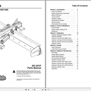 Land Pride Rear Blades RBT3572 RBT3584 RBT3596 Parts Manual 301 251P (1)