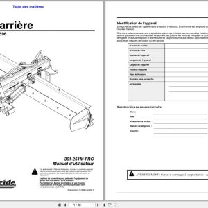 Land Pride Rear Blades RBT3584 RBT3596 Operator Manual 301 251M FRC FR (1)