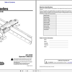 Land Pride Rear Blades RBT4596 RBT45108 Operation Manual 301 205M (1)