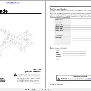 Land Pride Rear Blades RBT55120 Operation Manual 301 172M (1)