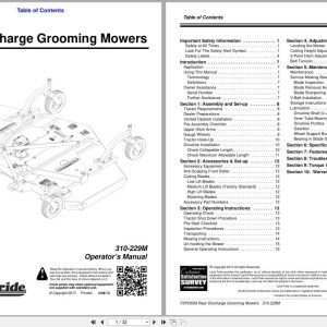 Land Pride Rear Discharge Grooming Mowers FDR3590 Operator Manual 310 229M (1)