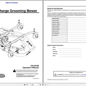 Land Pride Rear Discharge Grooming Mowers FDR3690 Operation Manual 310 447M (1)