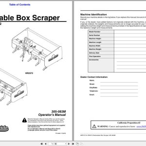 Land Pride Retractable Box Scrapers MR1572 HR2572 Operation Manual 305 083M (1)
