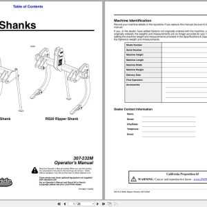 Land Pride Ripper Shanks RS15 RS20 Operation Manual 307 232M (1)