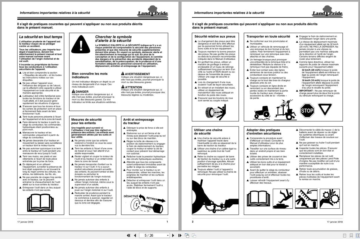 Land Pride Ripper Shanks RS15 RS20 Operator Manual 307 232M FRC FR (2)