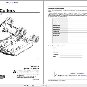 Land Pride Rotary Cutters RC3614 RCM3614 Operation Manual 330 918M (1)