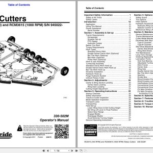 Land Pride Rotary Cutters RC3615 RCM3615 Operation Manual 330 502M (1)