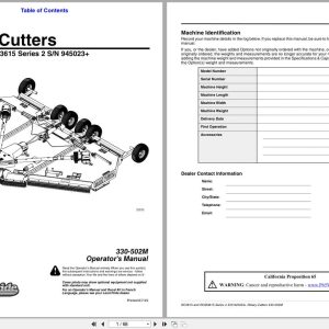 Land Pride Rotary Cutters RC3615 RCM3615 Series 2 Operation Manual 330 502M (1)