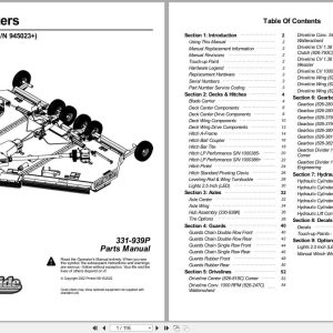 Land Pride Rotary Cutters RC3615 RCM3615 Series 2 Parts Manual 331 939P (1)