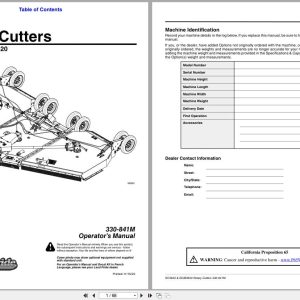 Land Pride Rotary Cutters RC3620 RCM3620 Operation Manual 330 841M (1)