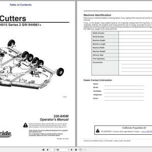 Land Pride Rotary Cutters RC4015 RCM4015 Series 2 Operation Manual 330 845M (1)