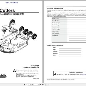 Land Pride Rotary Cutters RC4610 RCM4610 Operation Manual 334 144M (1)