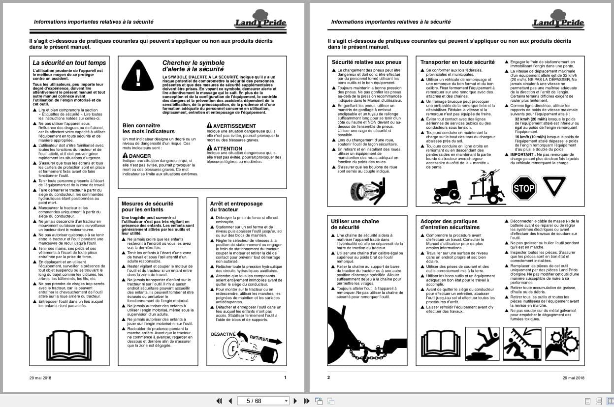 Land Pride Rotary Cutters RC4610 RCM4610 Operator Manual 334 144M FRC FR (2)