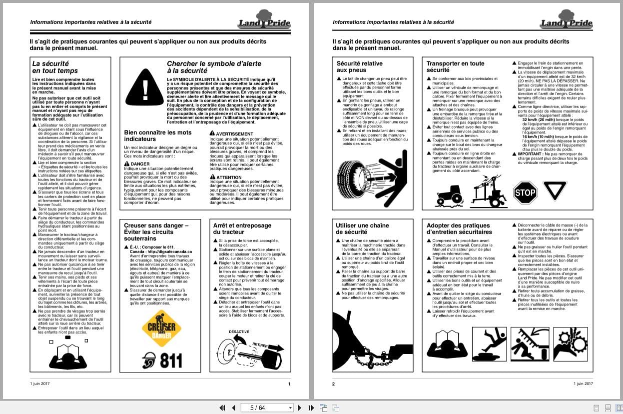 Land Pride Rotary Cutters RC4614 RCM4614 Operator Manual 331 937M FRC FR (2)