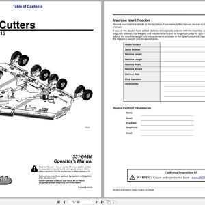 Land Pride Rotary Cutters RC4615 RCM4615 Operation Manual 331 644M (1)