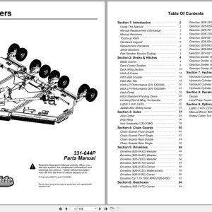 Land Pride Rotary Cutters RC4615 RCM4615 Parts Manual 331 644P (1)