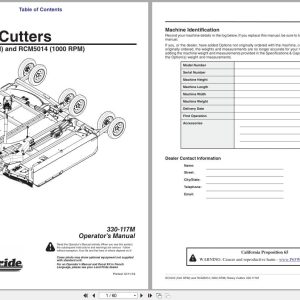 Land Pride Rotary Cutters RC5014 RCM5014 Operation Manual 330 117M (1)